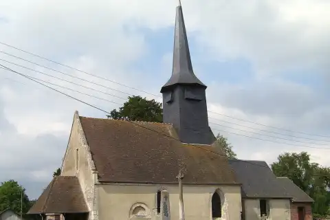 Église Saint-Rémi (XIIe siècle) à Aclou (Eure, 27), France
