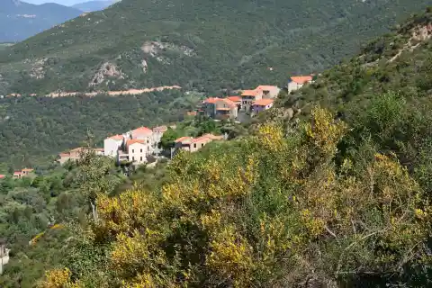 Sari-d'Orcino - France - ( Corse du Sud), vue du village