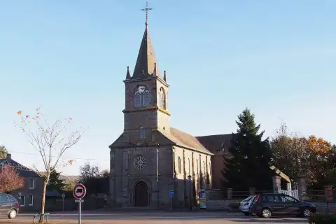 Banvou (Normandie, France). L'église Saint-Ernier