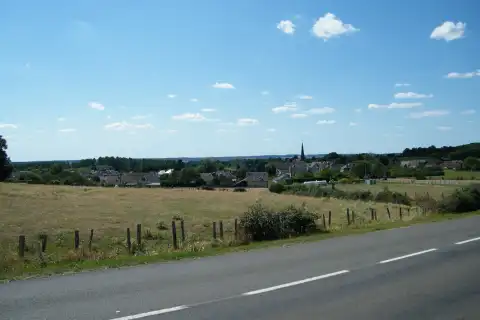 Melleray, Sarthe,, Fr, vue générale, à partir du cimetière