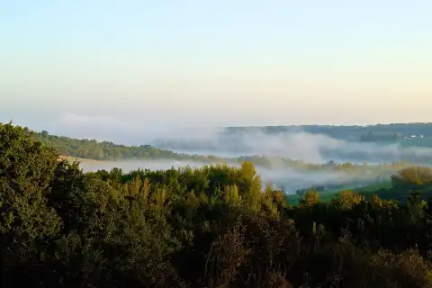 Brume au dessus du lac de Léojac